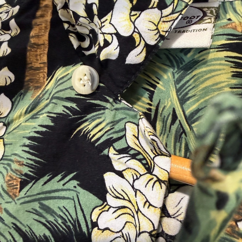 Vintage Go Barefoot Hawaiian Aloha Shirt Mens Large Palm‎ Trees Flowers Camp USA - Picture 6 of 13